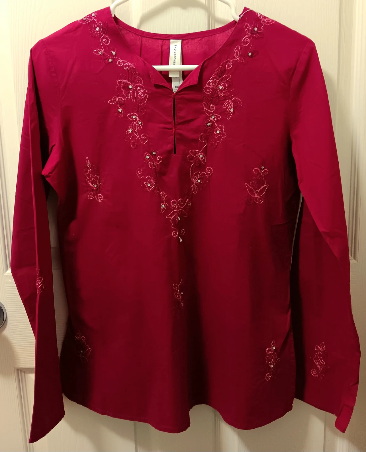 🧥Warehouse One Embroidered Magenta Tunic🧥