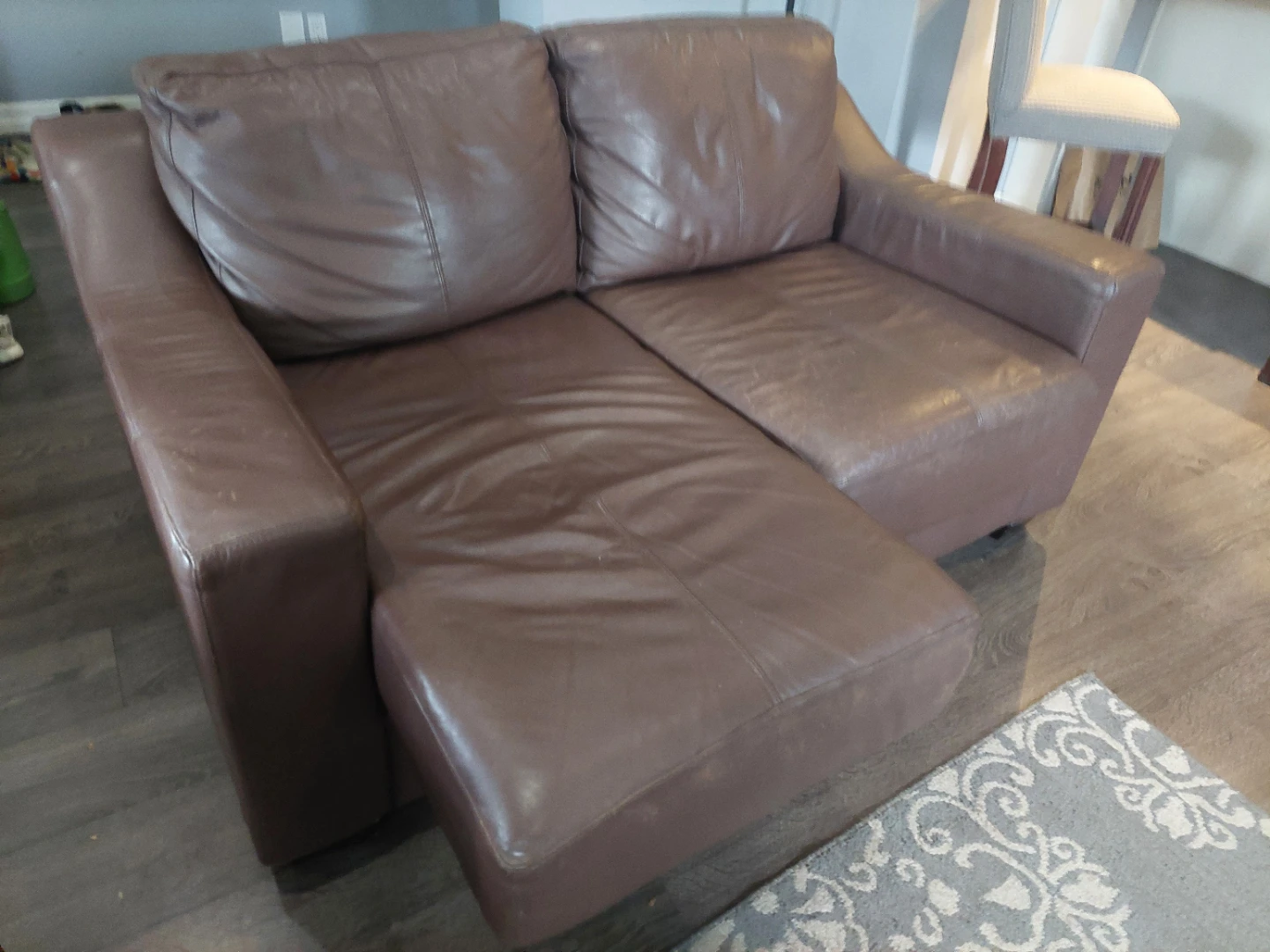 Free italian leather loveseat