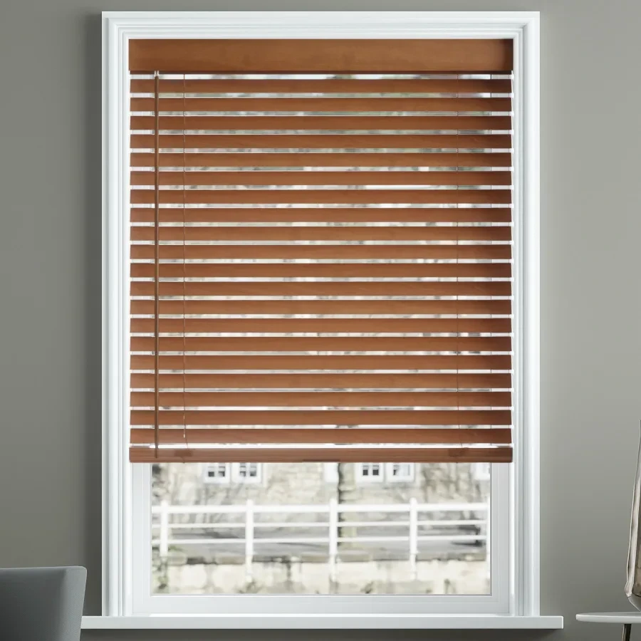 Made to order Teak Fauxwood Blinds