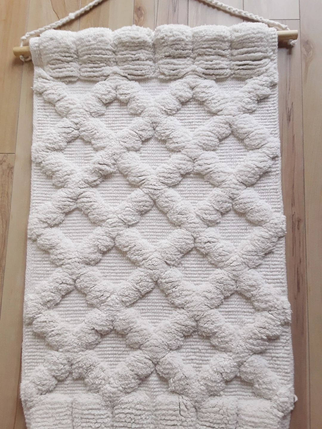 Boho Cream Textured Macrame Wall Hanging with Tassels - photo 2