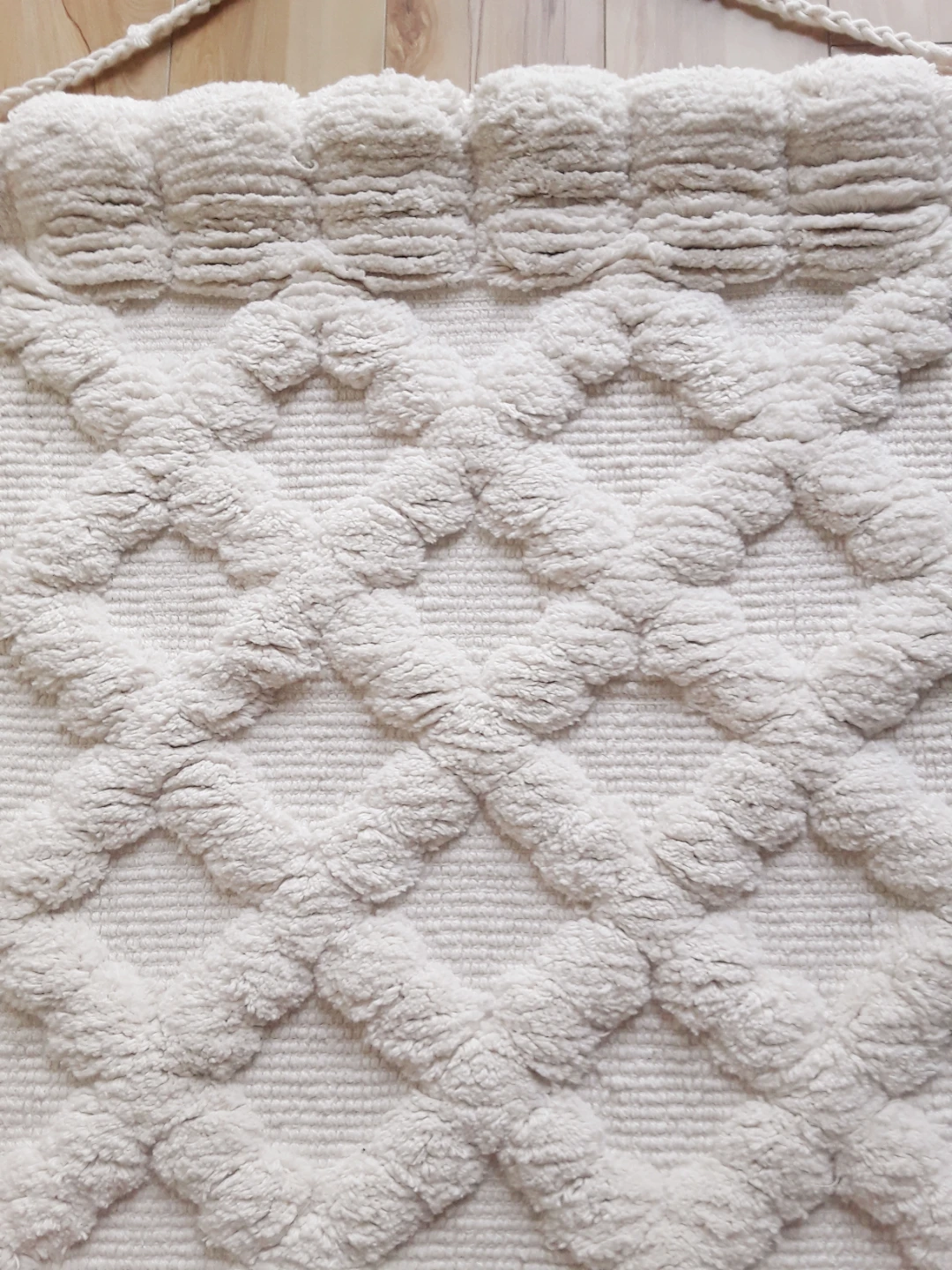 Boho Cream Textured Macrame Wall Hanging with Tassels - photo 3