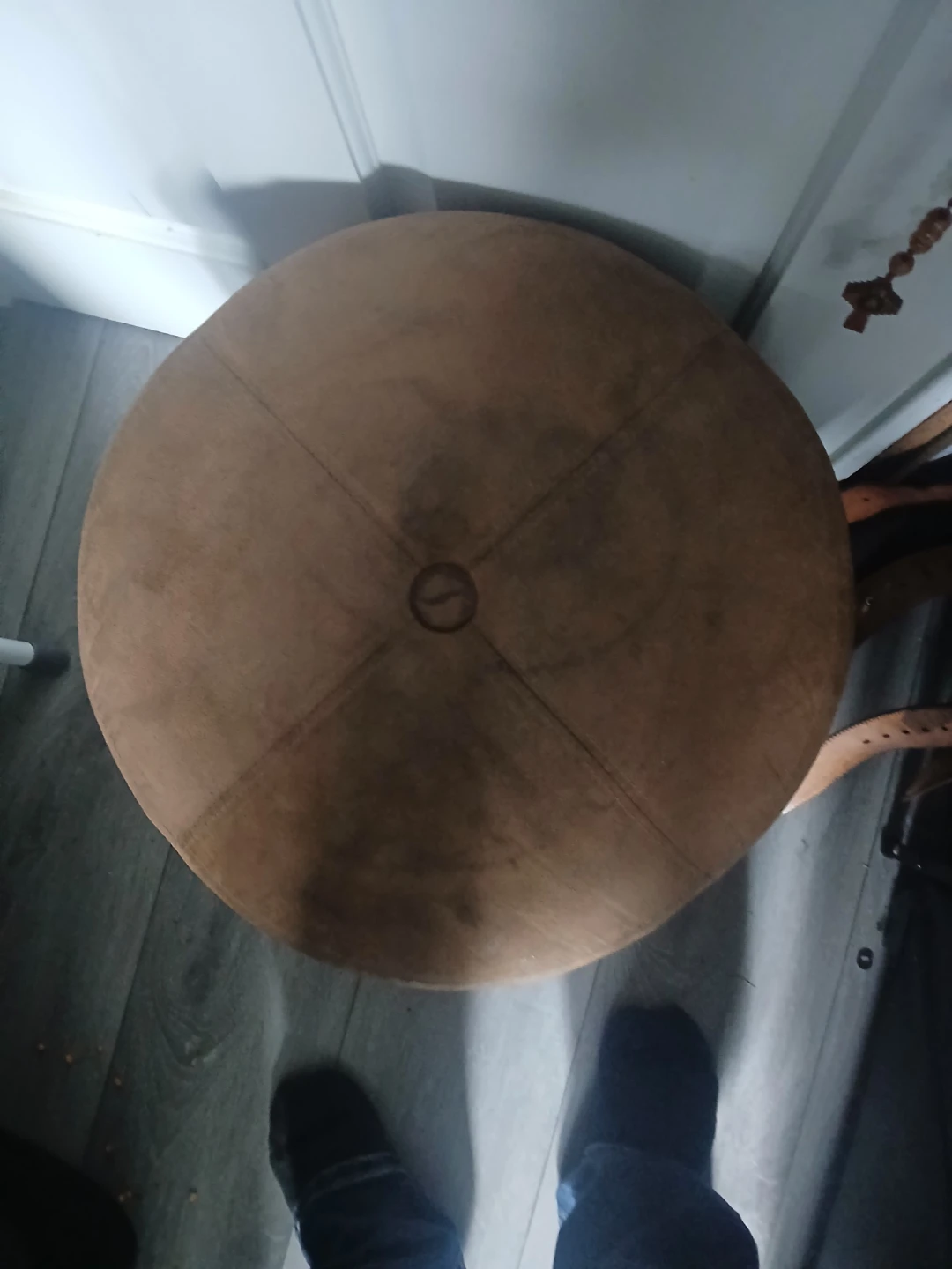 Brown Suede Ottoman Footstool - photo 2