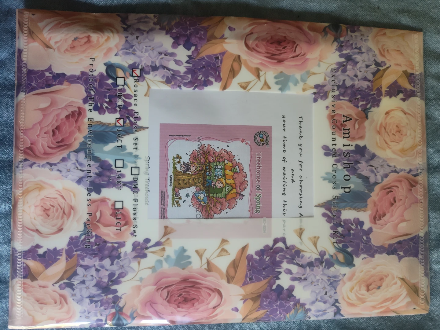 Amishop Exclusive Counted Cross Stitch Kit - Spring Treehouse