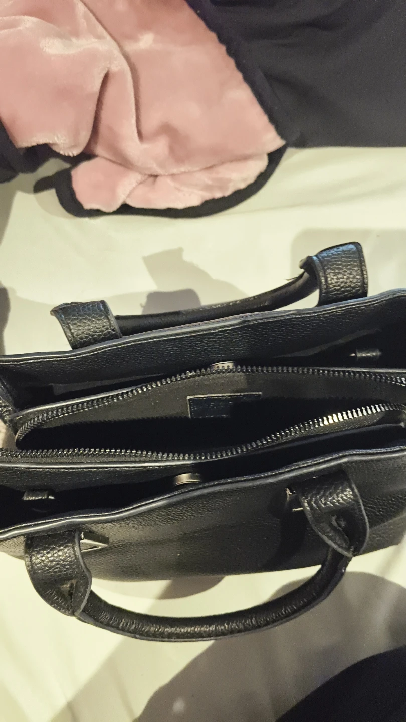 Black Faux Leather Tote Handbag - photo 2
