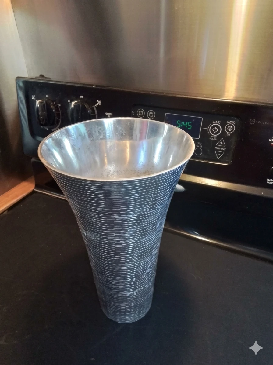 Contemporary Cast Aluminum Trumpet Vase