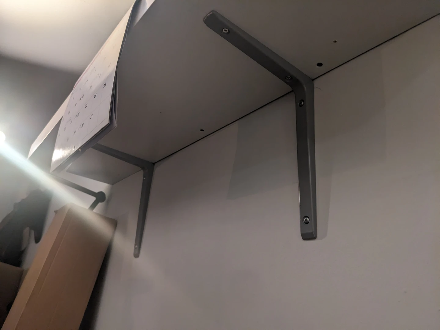 White Floating Shelf with Brackets - photo 3