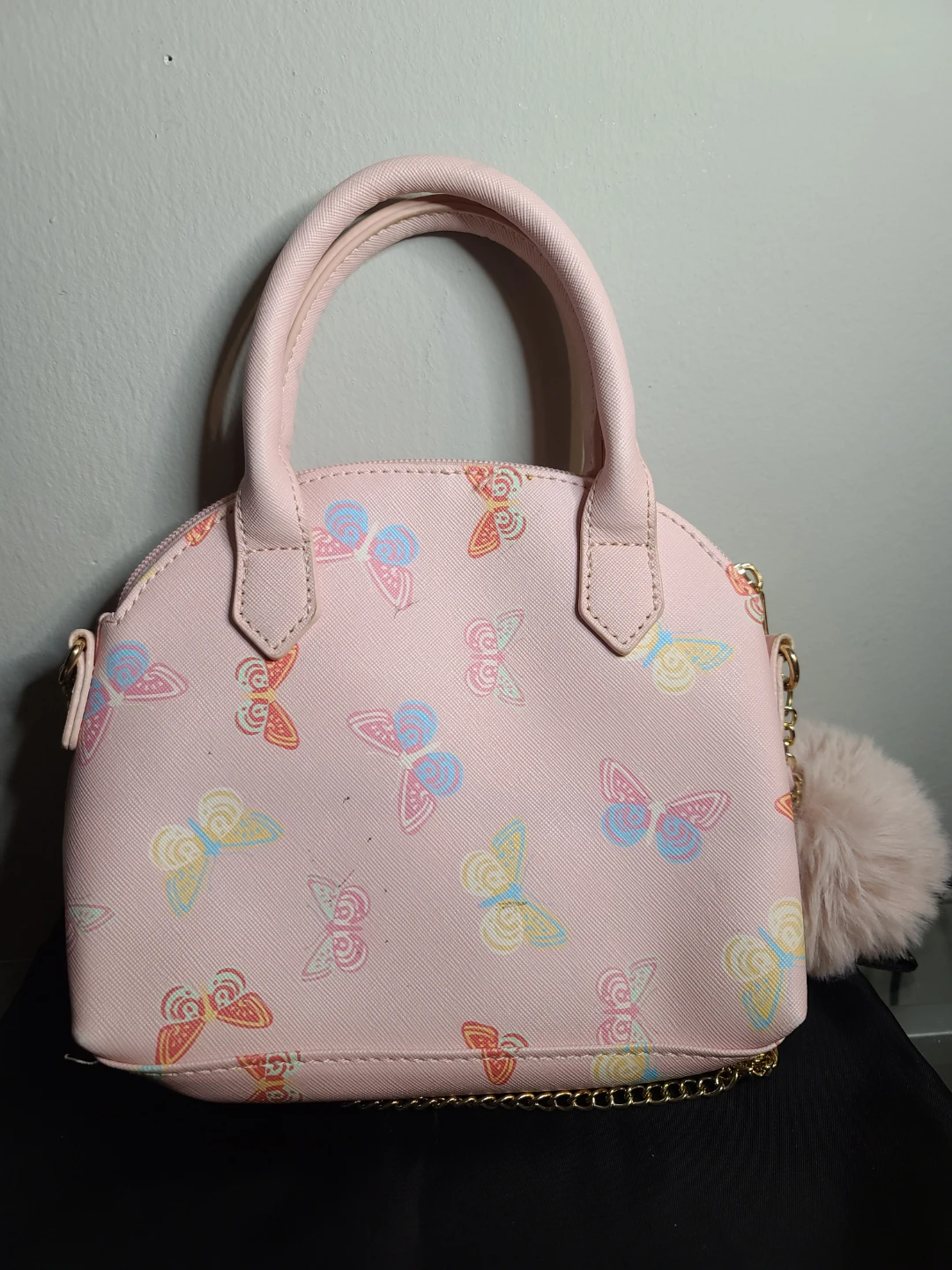 Pink butterfly handbag