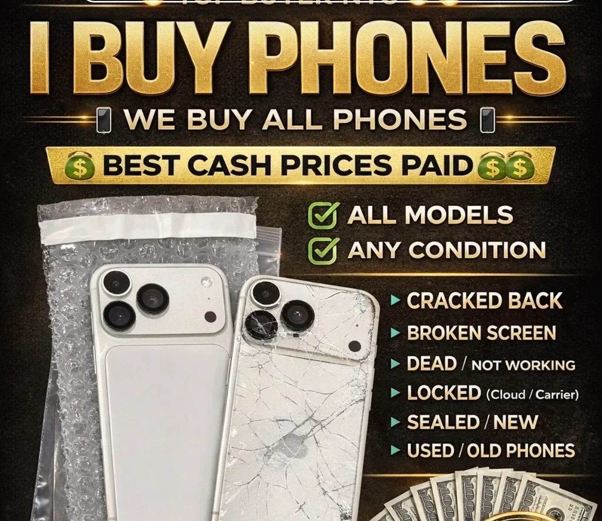 I buy phones. Games . Computer.all electronics