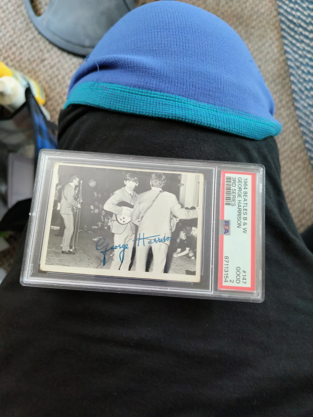 1964 Beatles B & W George Harrison Card - PSA Graded