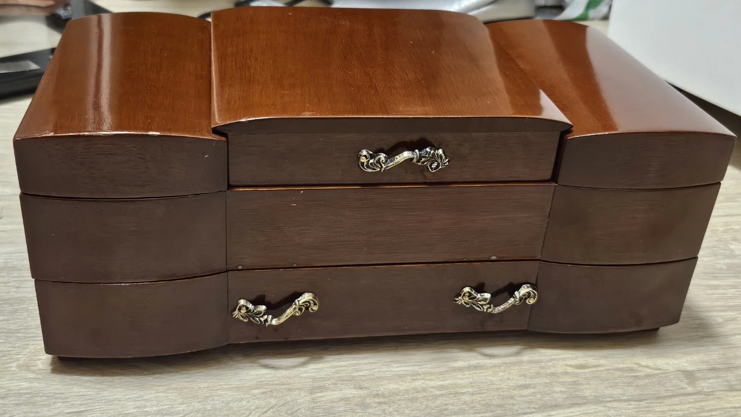 Wooden Jewellery Box with Mirror