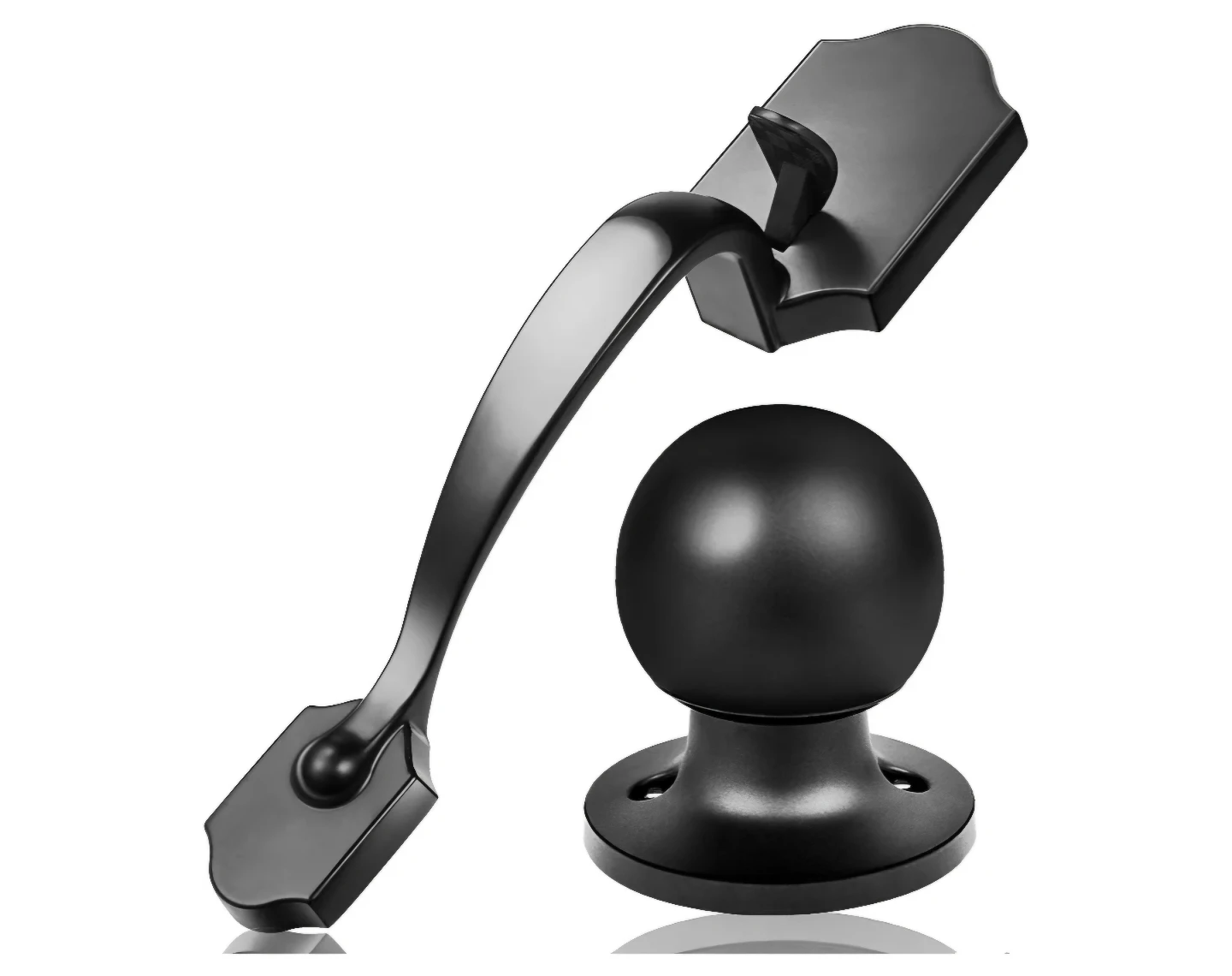 Elemake Matte Black Front Door Handle Set