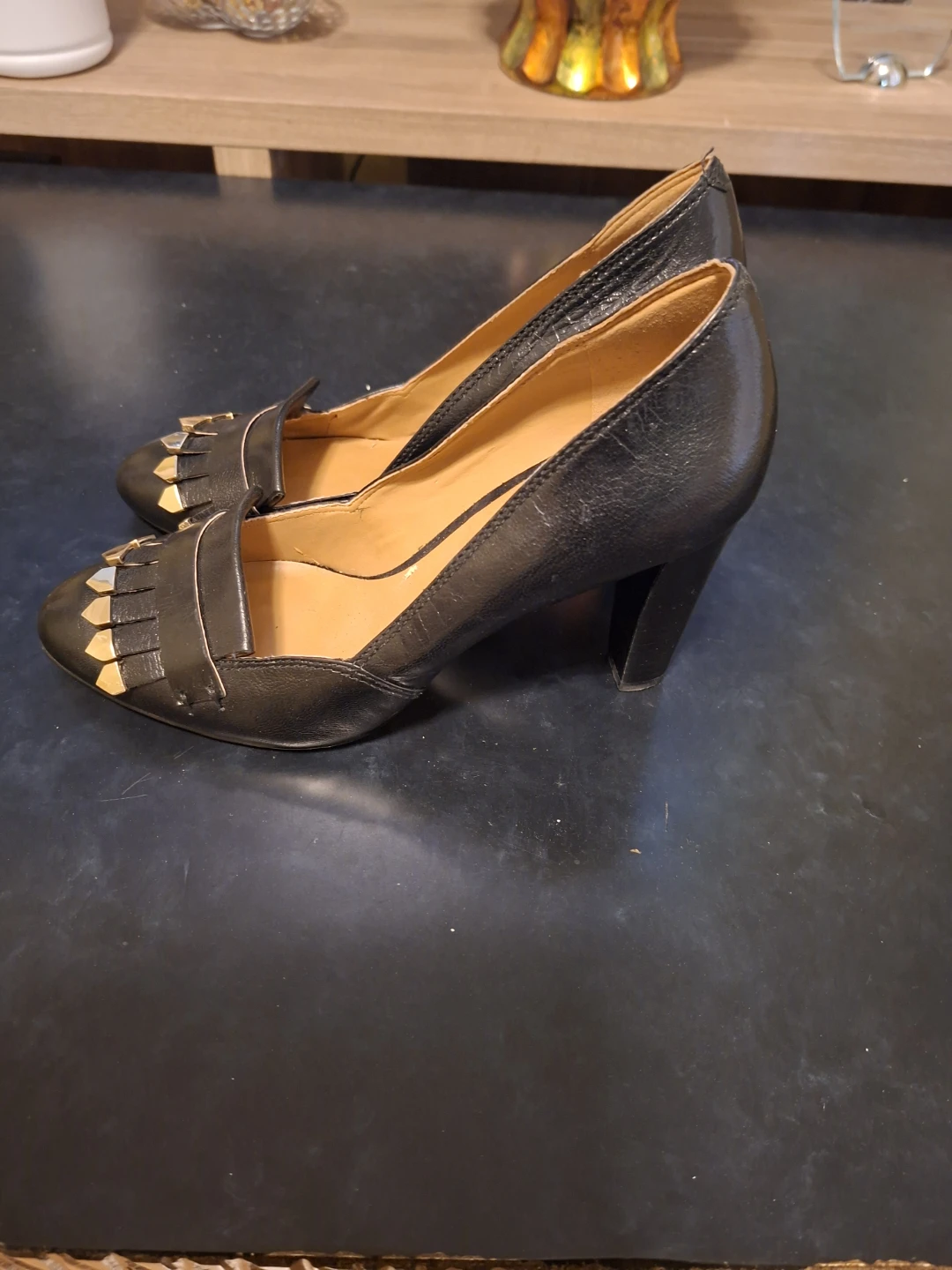 Nine West Black Leather Loafer Heels - photo 4