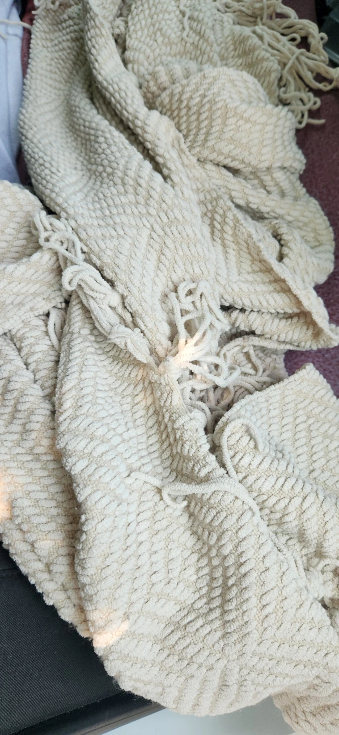 Cream Plush Throw Blanket