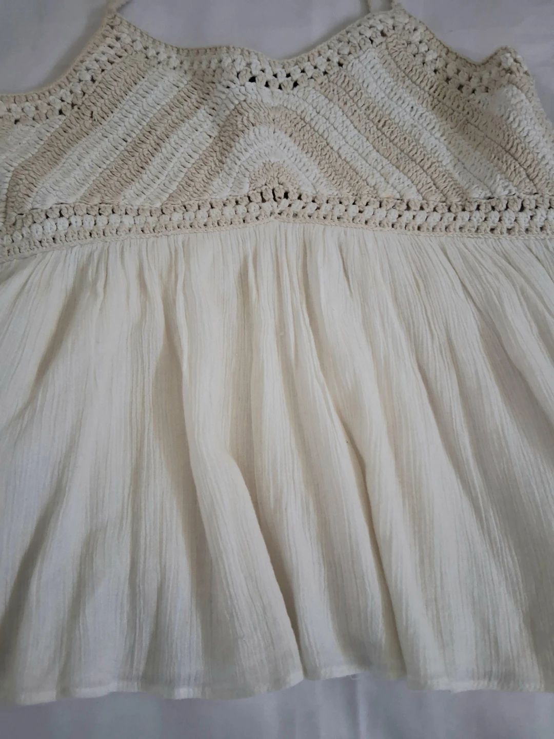 Zara Cream Crochet Detail Tank Top - photo 3