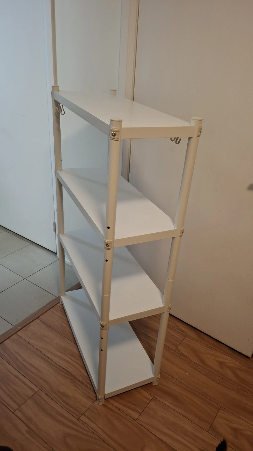 White 4-Tier Shelf Unit 28x68x116cm - photo 2