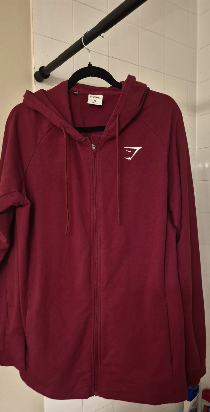 Gymshark Burgundy Full Zip Hoodie XL