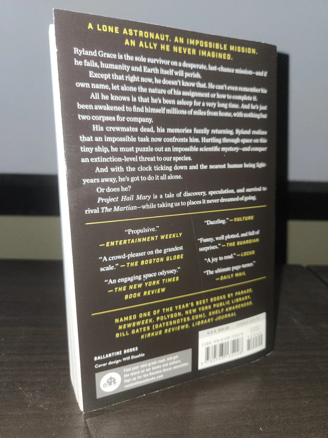 Project Hail Mary by Andy Weir Paperback Book - photo 2