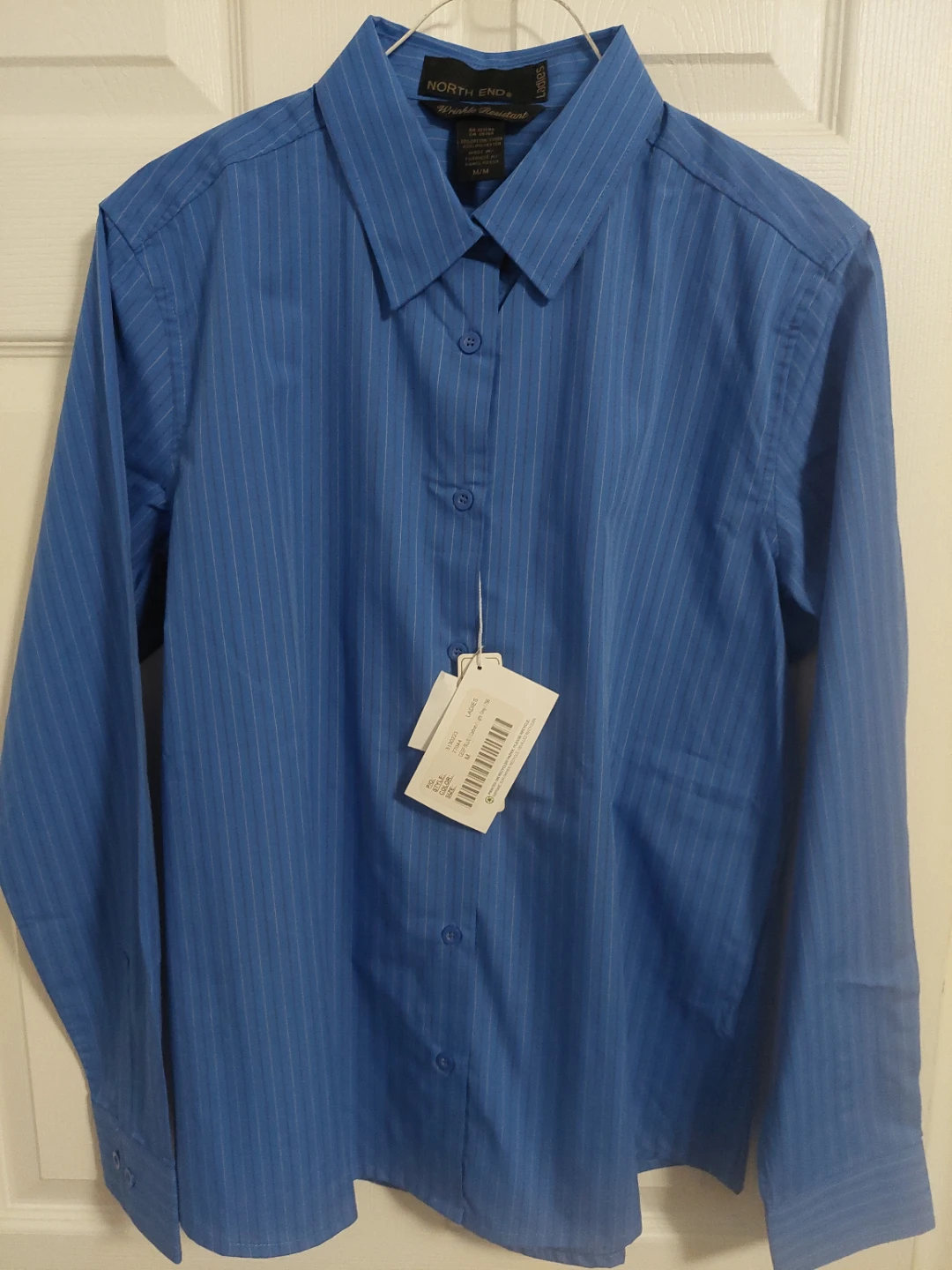 NWT North End Blue Pinstripe  Shirt Medium - photo 5