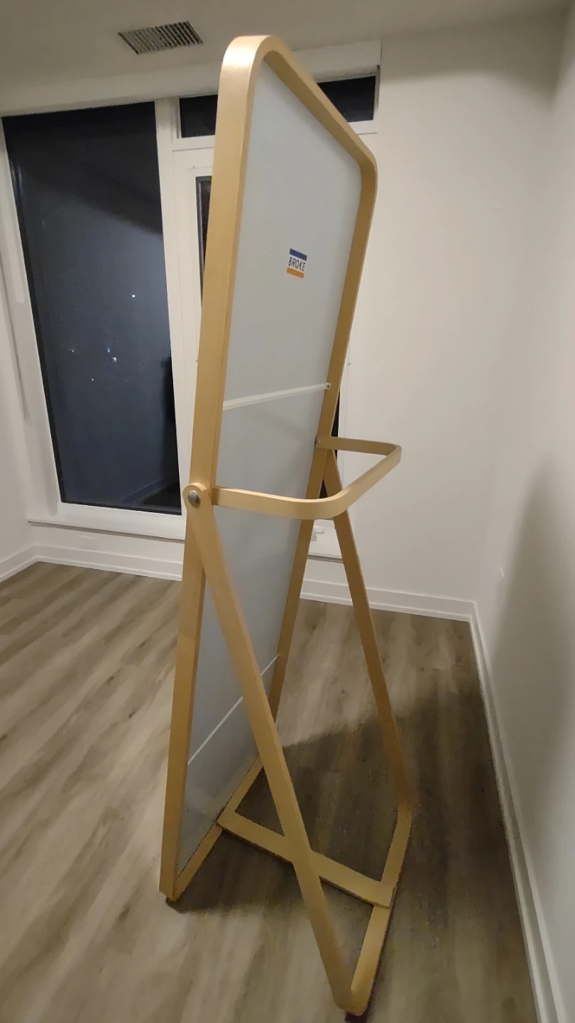 Full length wooden standing mirror with hanging area - photo 2