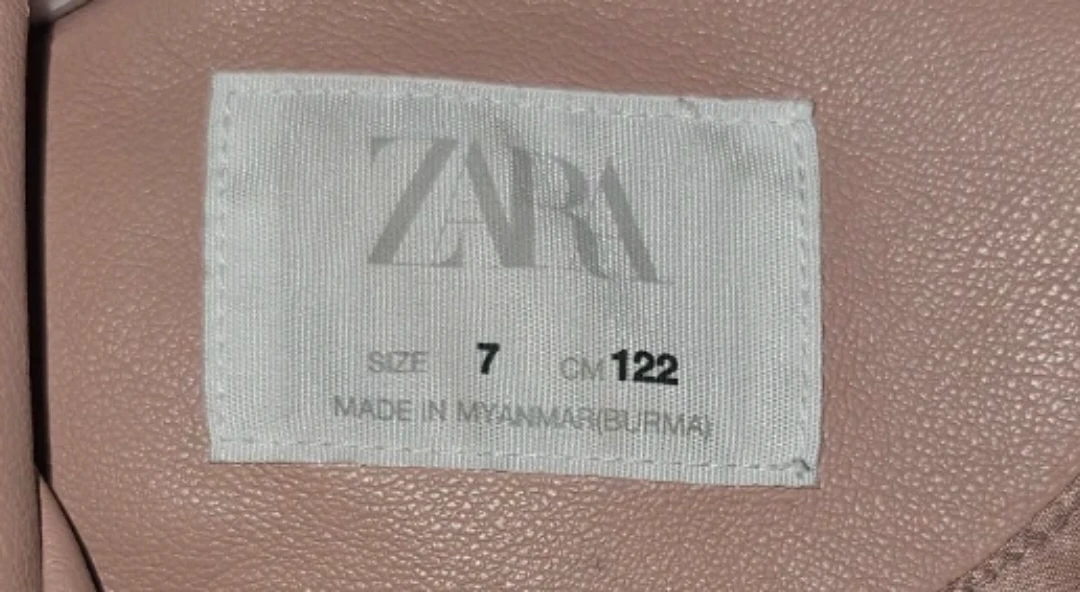 Kids ZARA Pink Faux Leather Moto Jacket size 7 - photo 2
