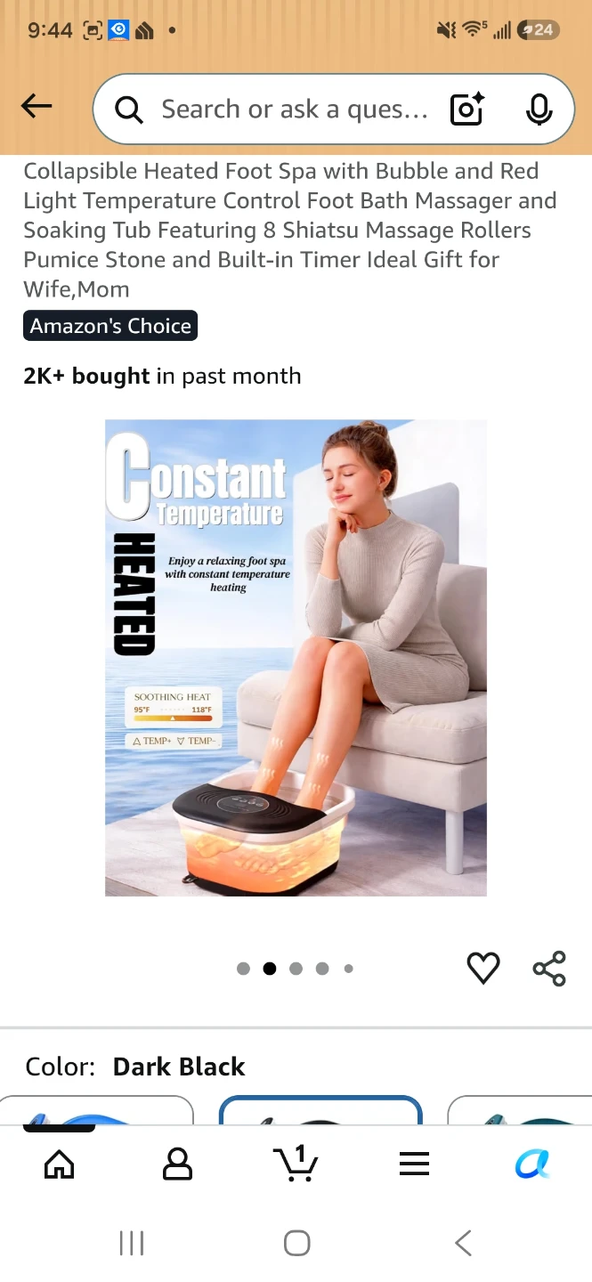 Collapsible Heated Foot Spa Massager with Red Light - photo 2
