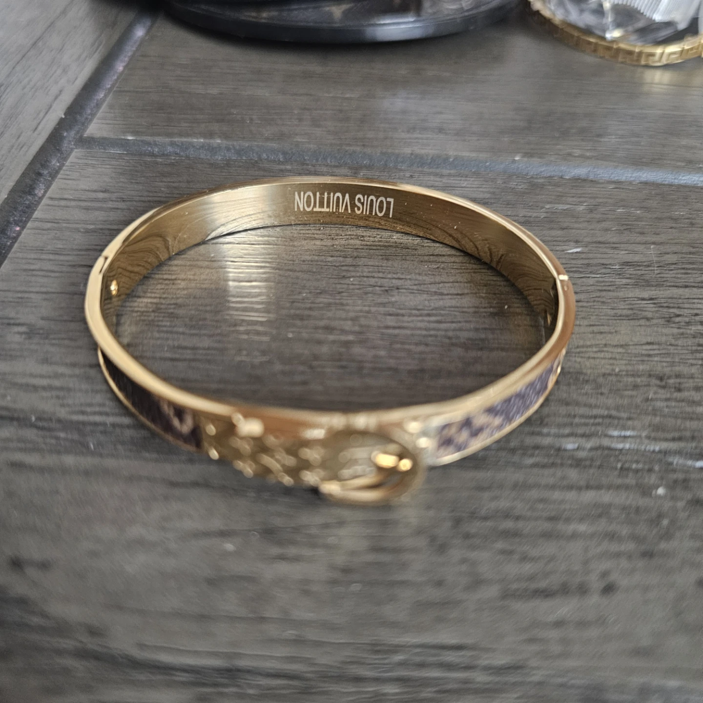 Louis Vuitton Gold Tone Buckle Bracelet - photo 2
