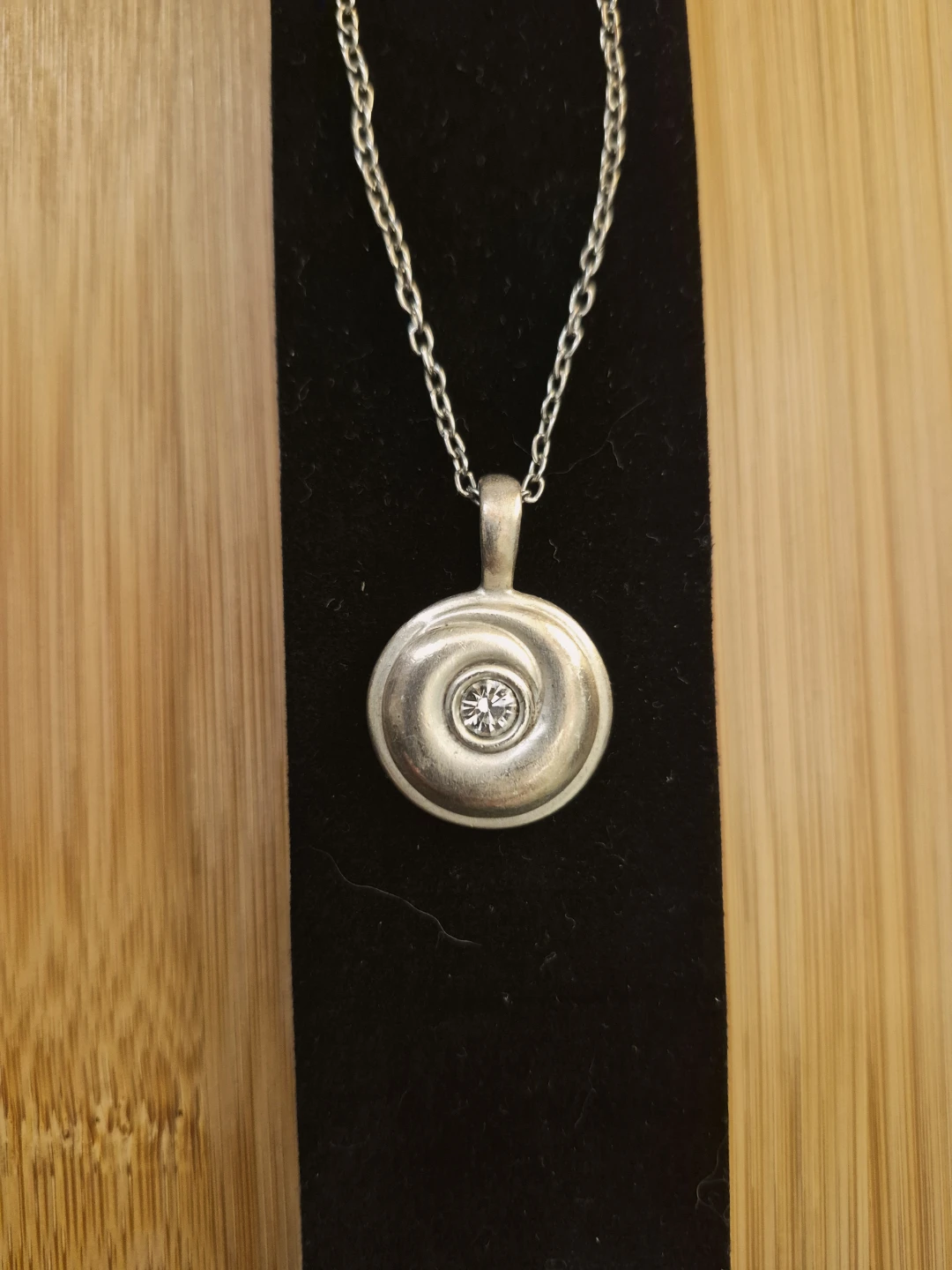 Vintage Jackie Spector Signed Silver Spiral Pendant Necklace