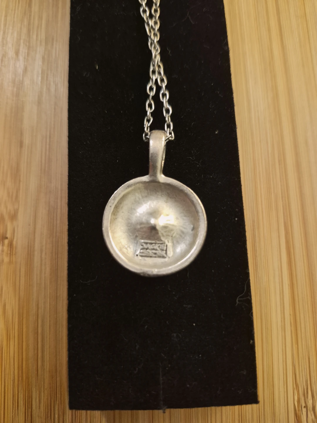 Vintage Jackie Spector Signed Silver Spiral Pendant Necklace - photo 3