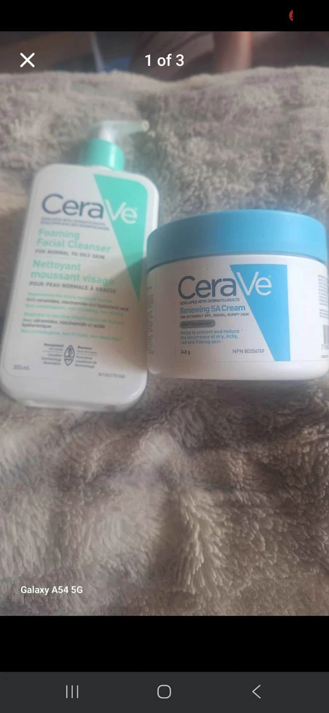 CeraVe Foaming Facial Cleanser & Renewing SA Cream