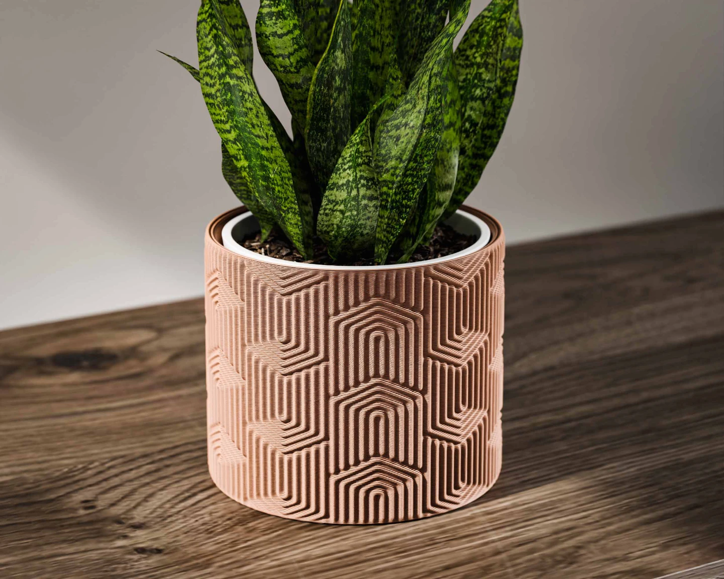 Geometric Pattern Planter Pot with drainage. - photo 3