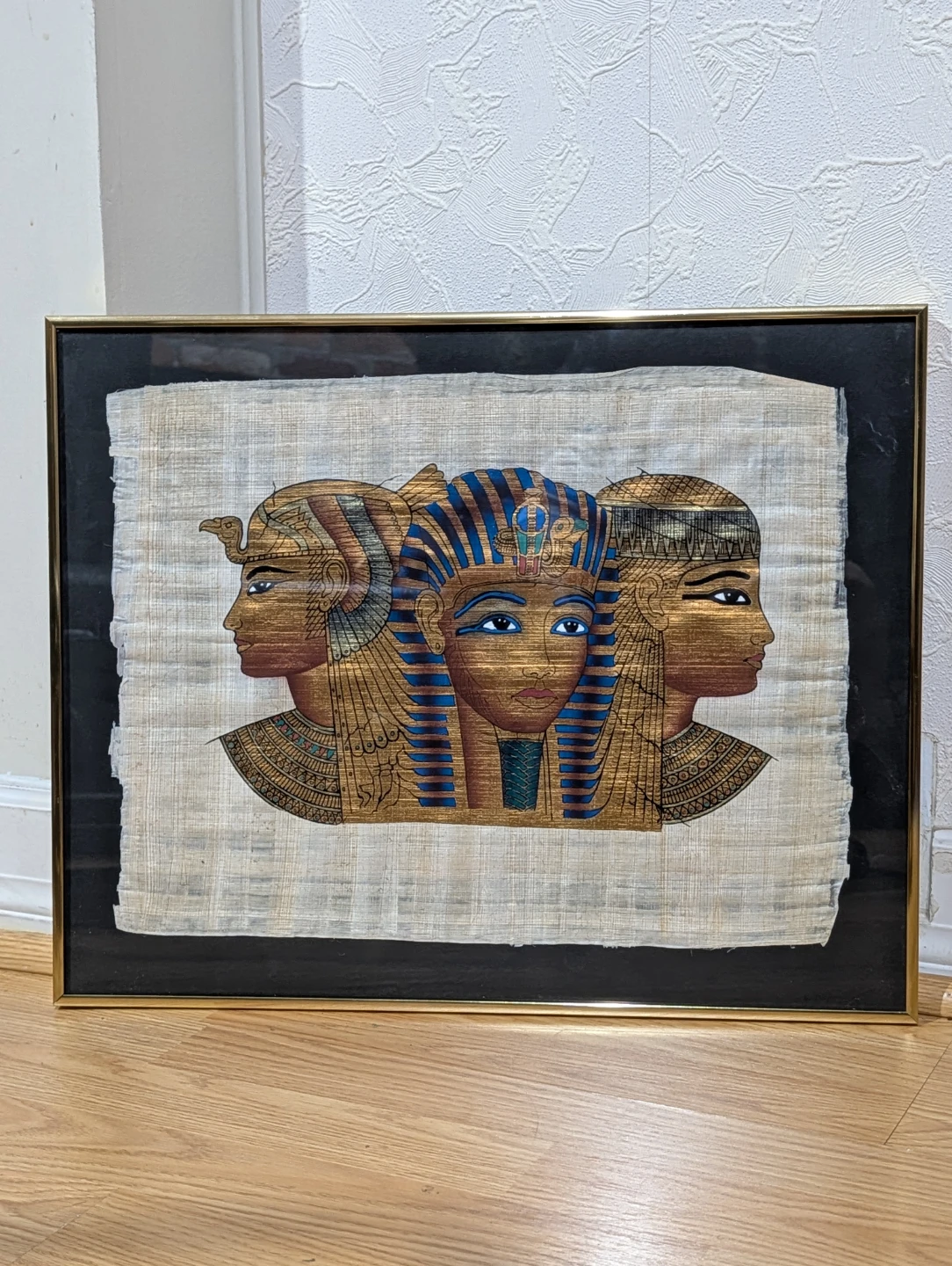 Glass Framed Egyptian Papyrus Painting