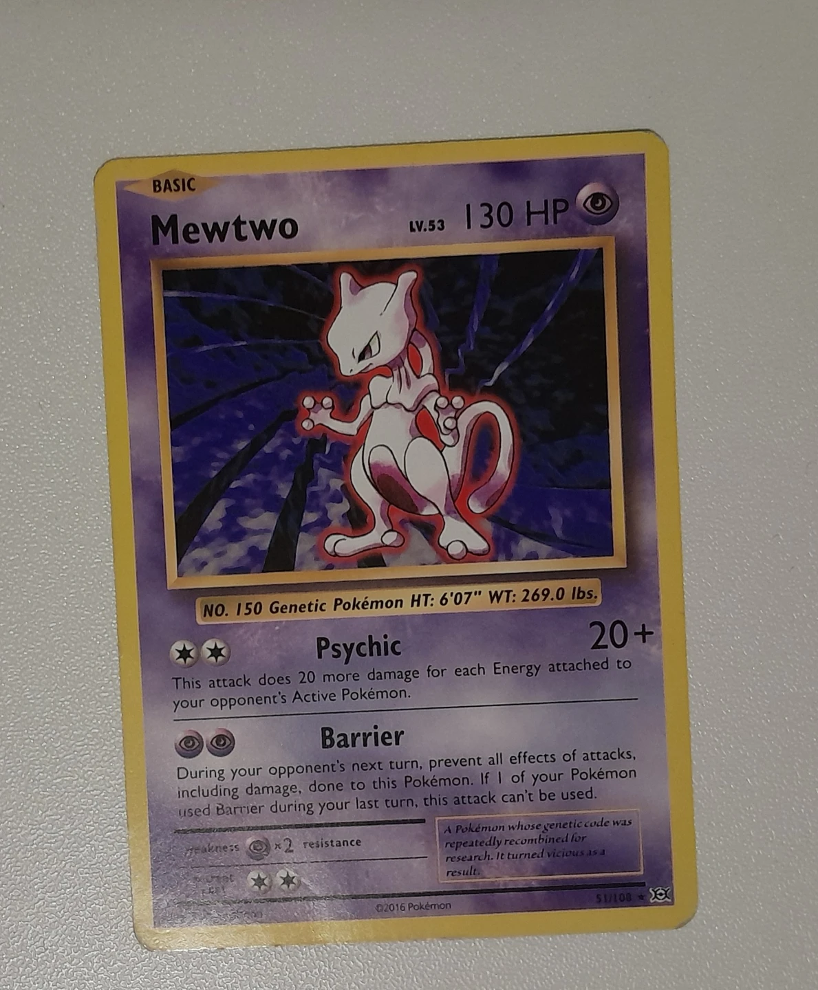 2016 Mewtwo Pokémon Card
