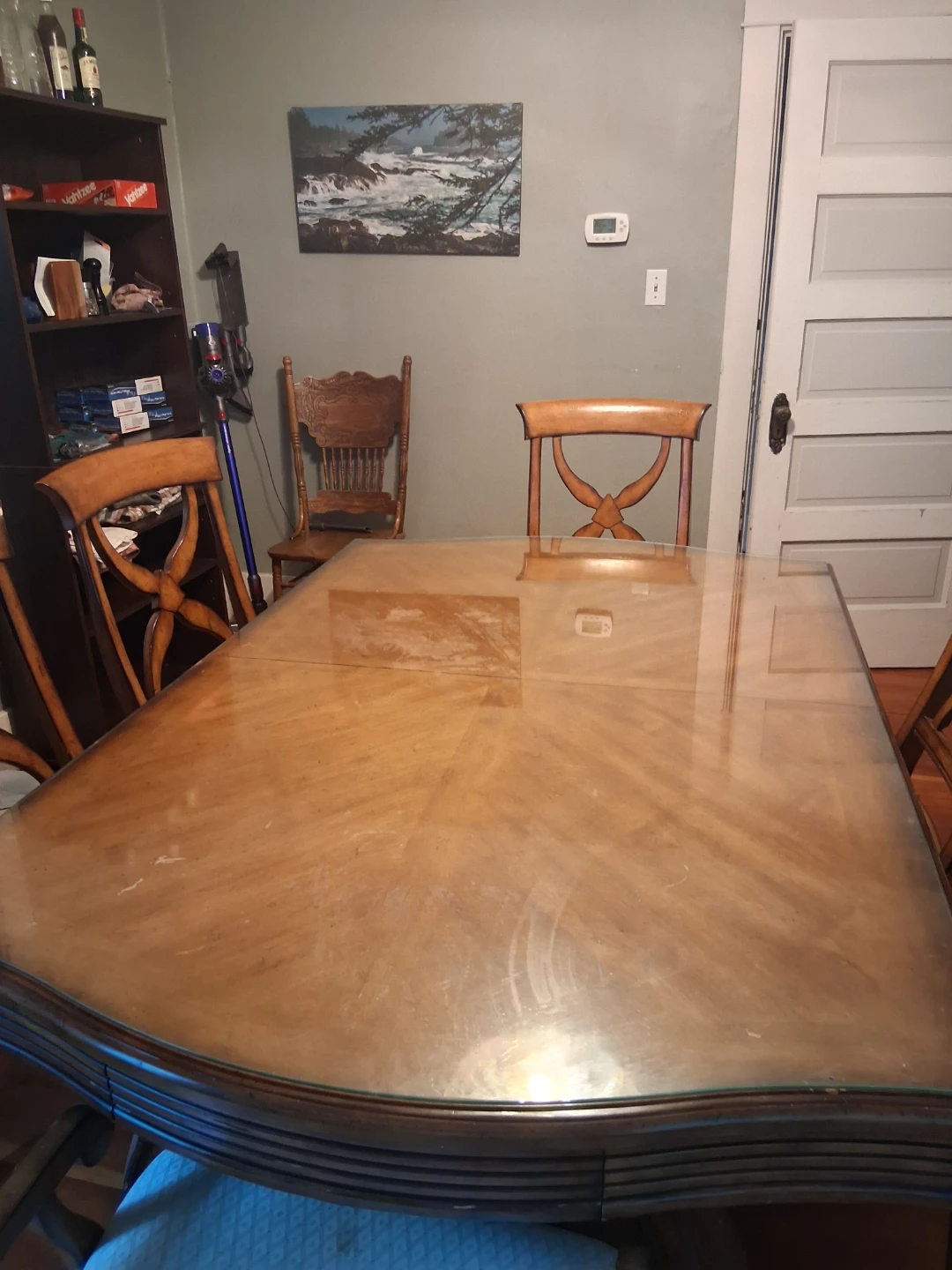 Wooden Dining Table with Glass Top. Liz Claiborne. - photo 2