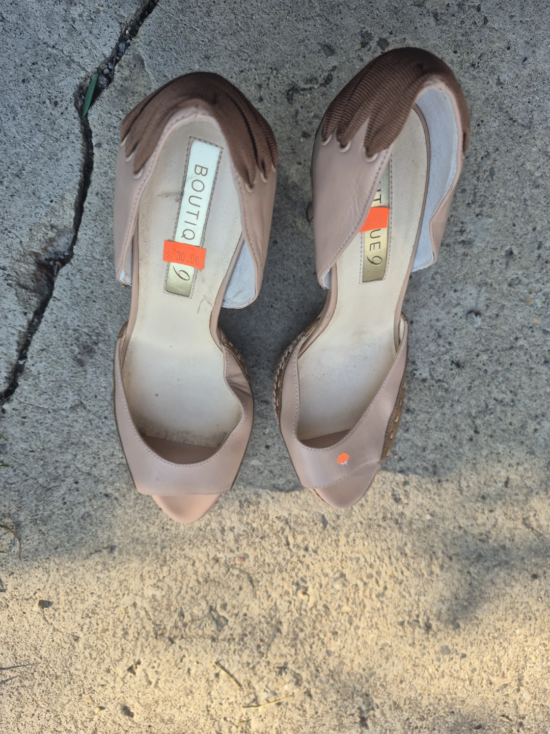 Boutique 9 Nude & Brown Strappy Heels