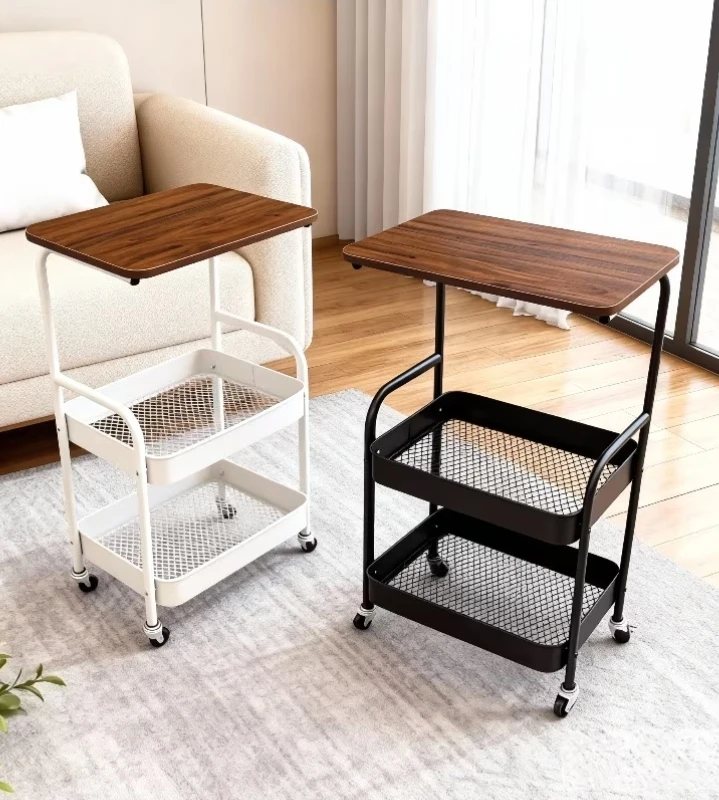 (BRAND NEW) 3-Tier Walnut/White Rolling Cart - photo 2