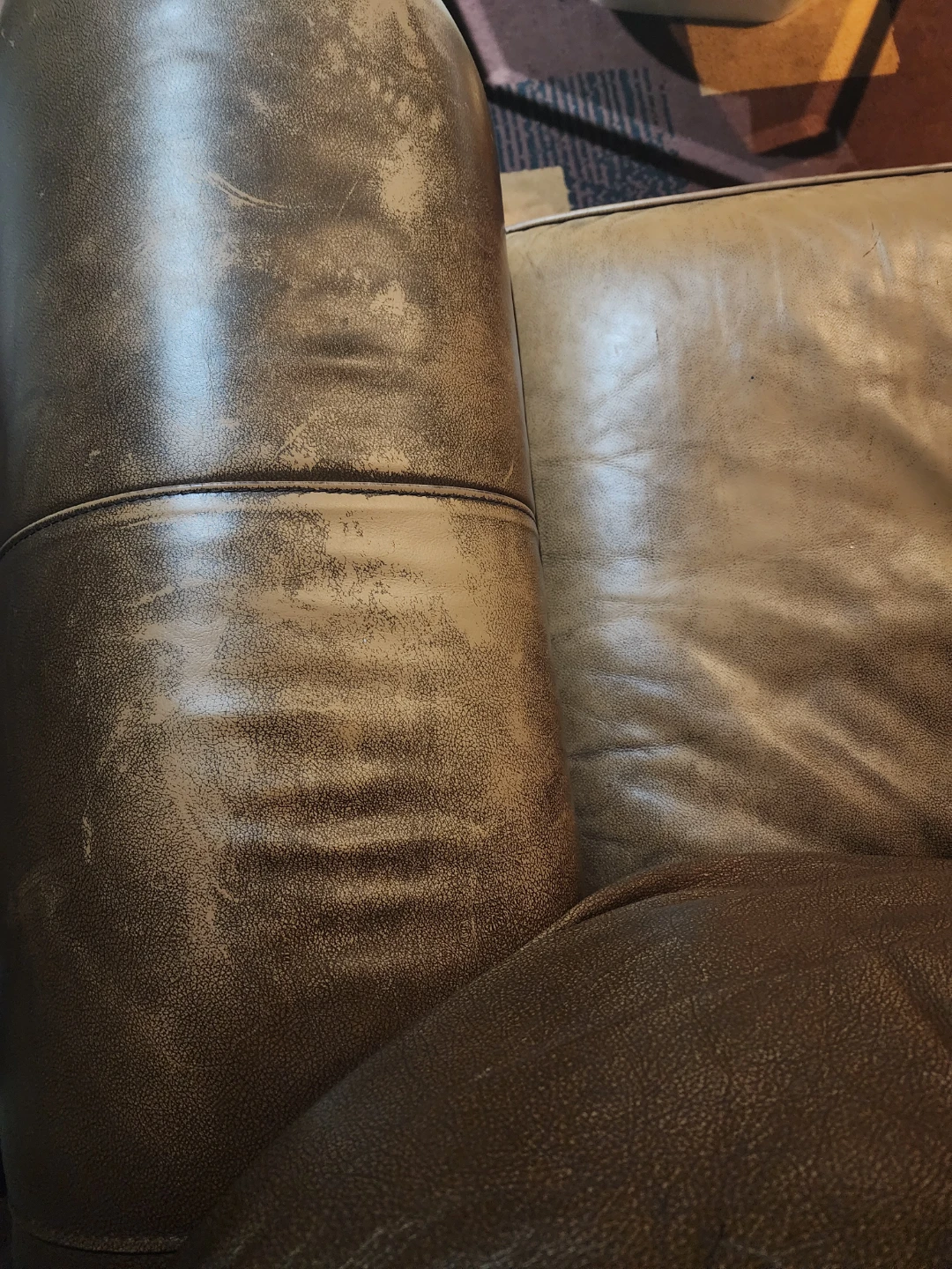 Brown Leather Sofa - photo 2