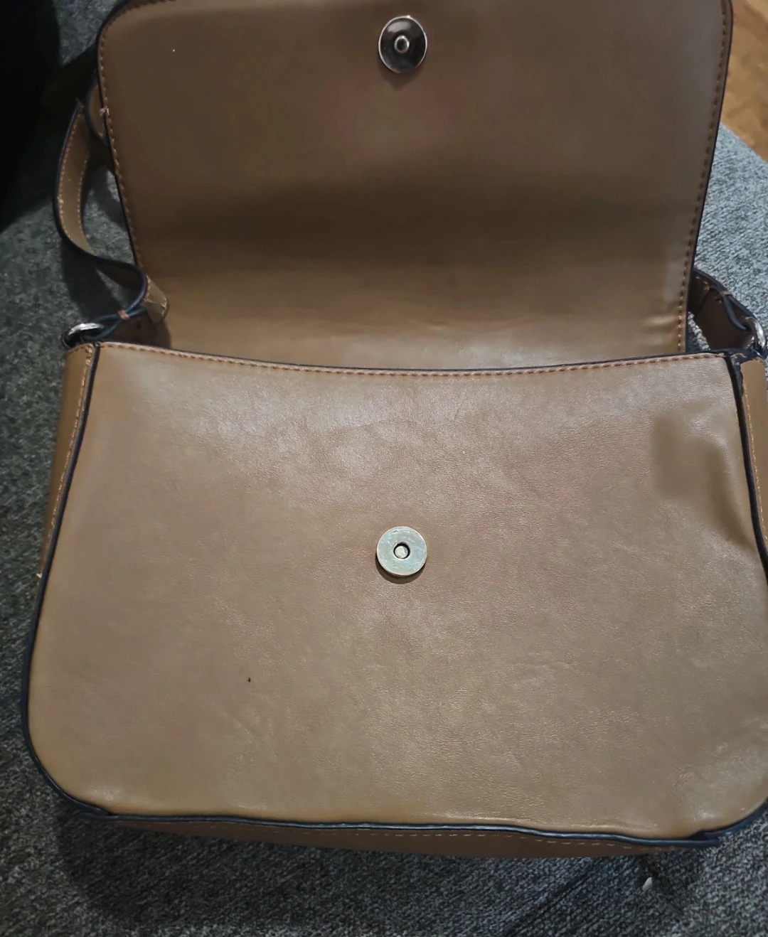 Zara Basic Brown Faux Leather Shoulder Bag - photo 4