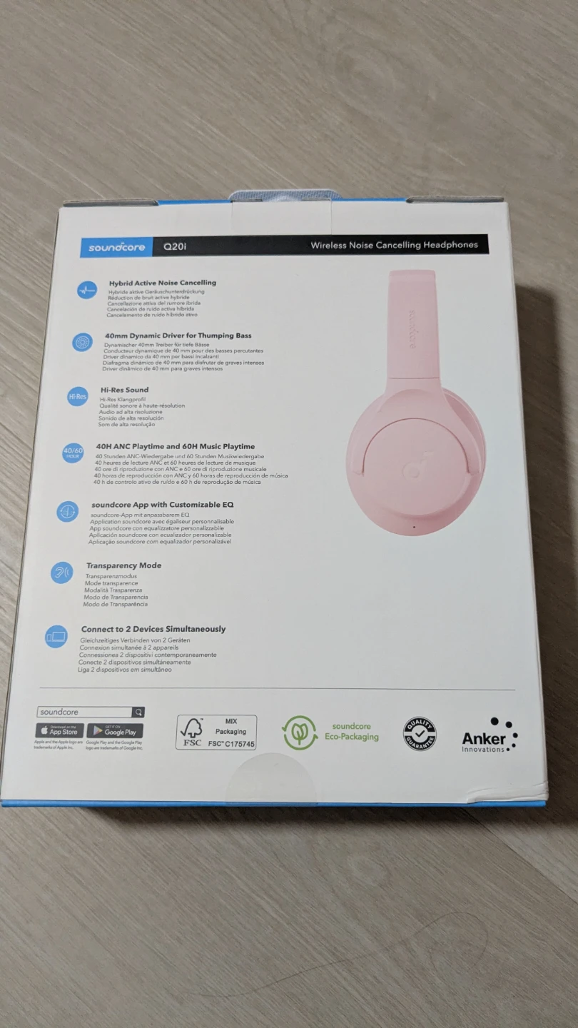 Pink Soundcore Q20i Wireless Noise Cancelling Headphones - photo 3