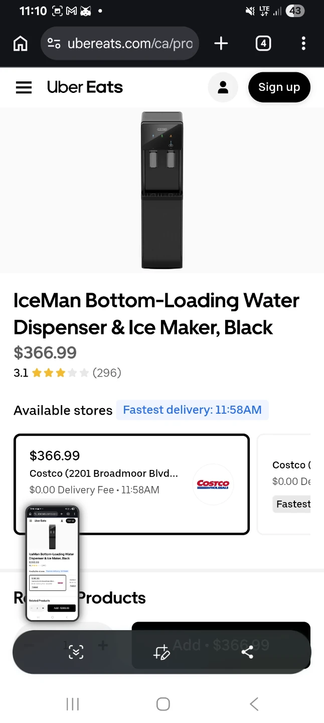 IceMan Bottom-Loading Water Dispenser & Ice Maker, Black - photo 3