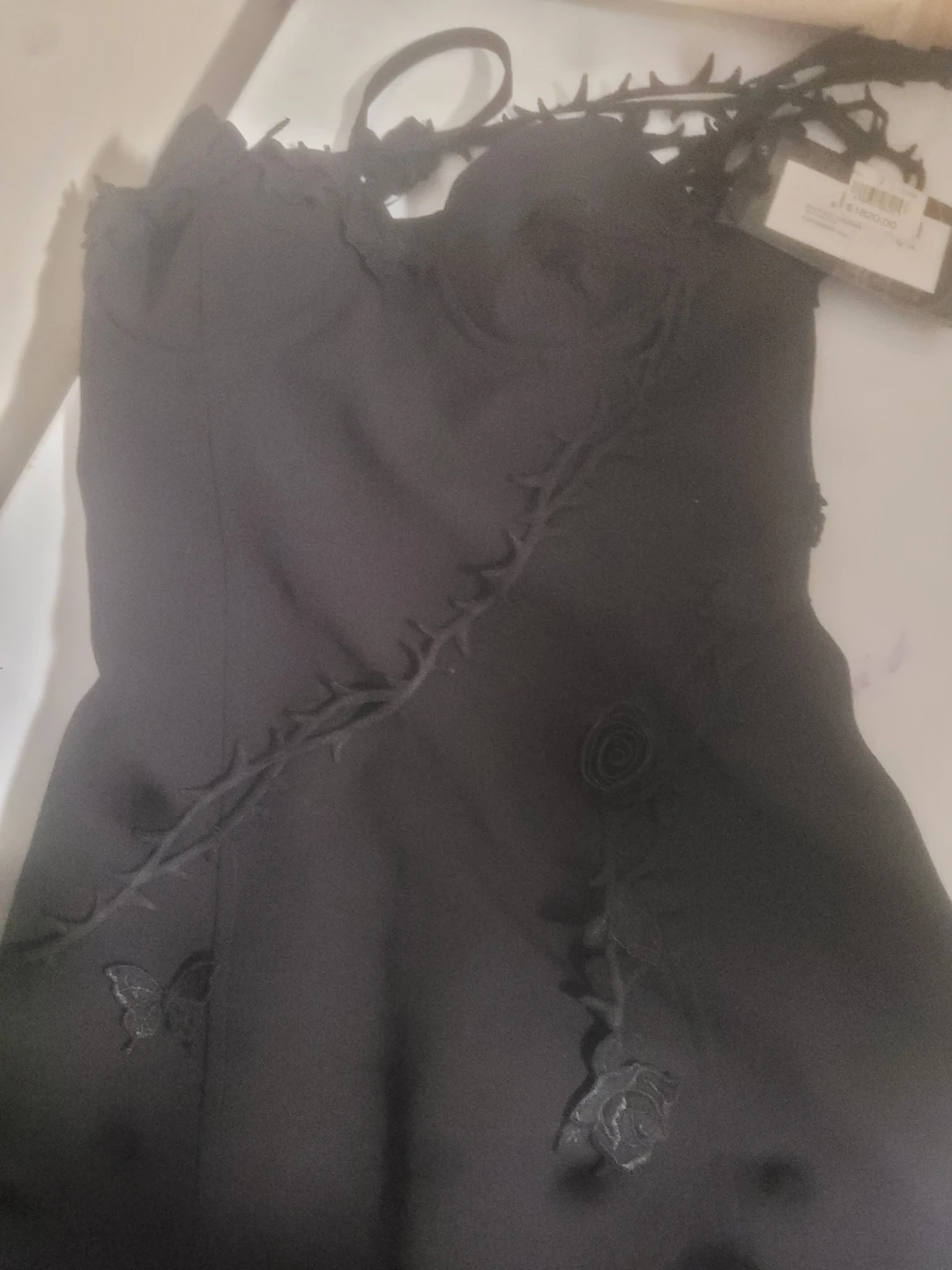 Blumarine Black Rose & Butterfly Embellished Dress Size 8 - photo 2