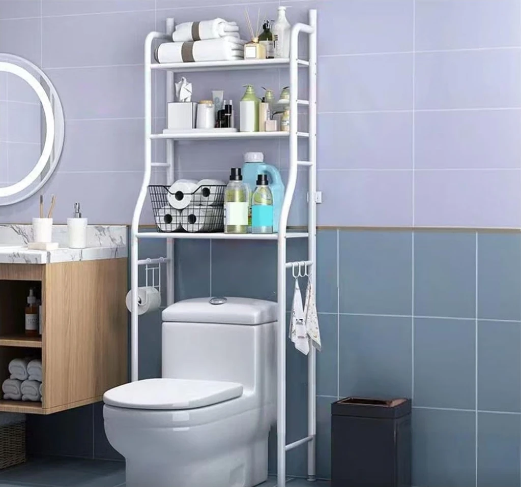 ❤️ White Metal Toilet Storage Shelf