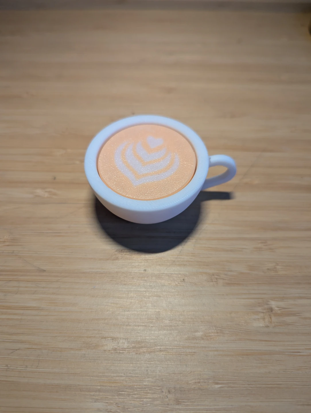 3d pritnted Latte Art Coffee Cup Keychain clicker