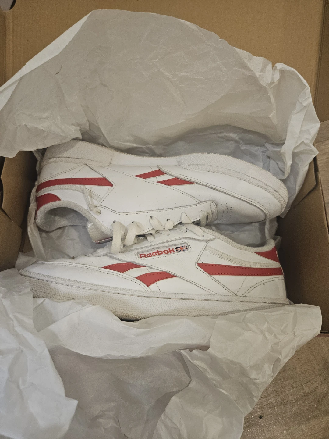 Reebok Club C 85 White Red Shoes