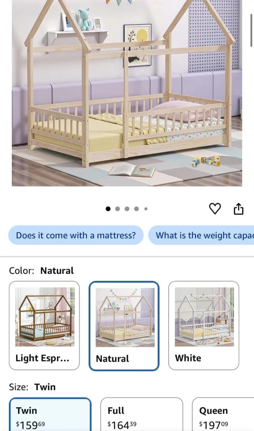 Ebern Designs Montessori Floor Bed Frame - Natural Wood - photo 4