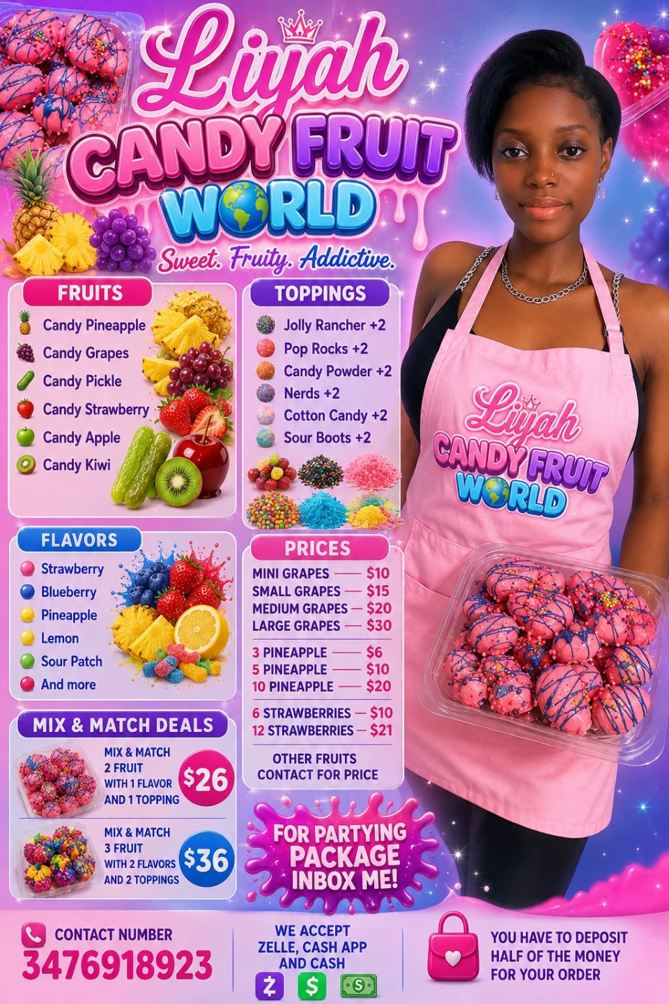 Liyah's Candy Fruit World Pink Iced Treats