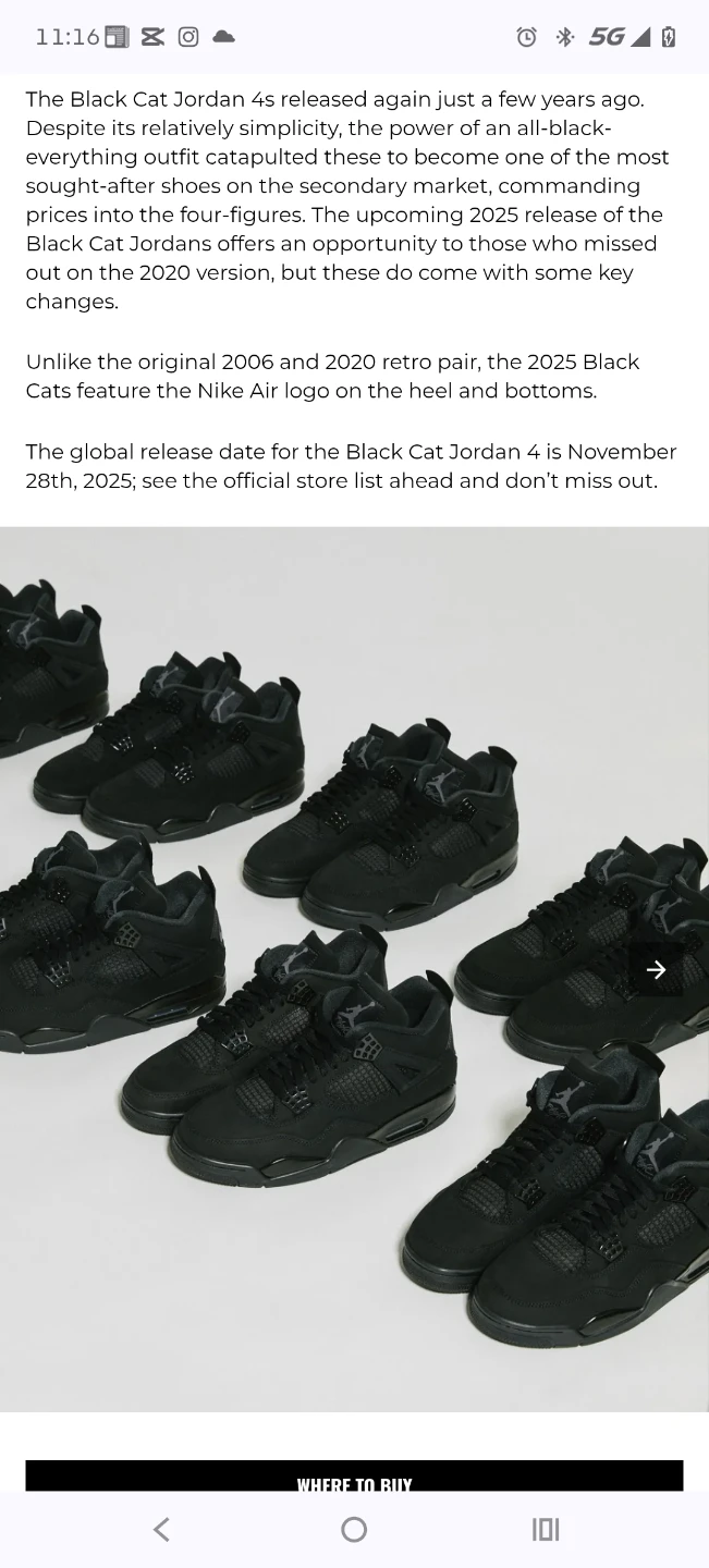 Air Jordan 4 'Black Cat' Sneakers - photo 3