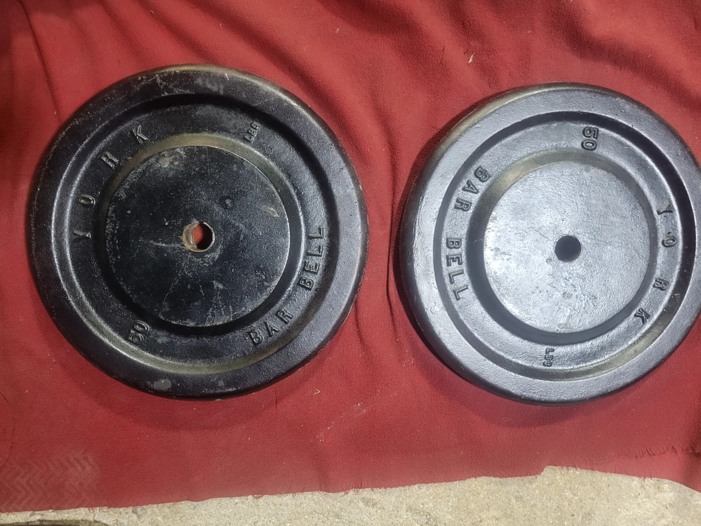 1" HOLE  50LB PLATES  TOTAL 100lbs  2-50s - photo 2