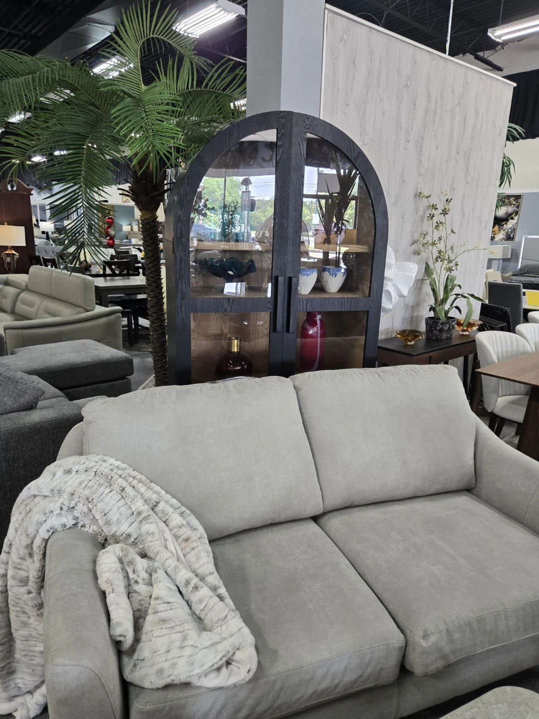 Black Arch Glass Cabinet