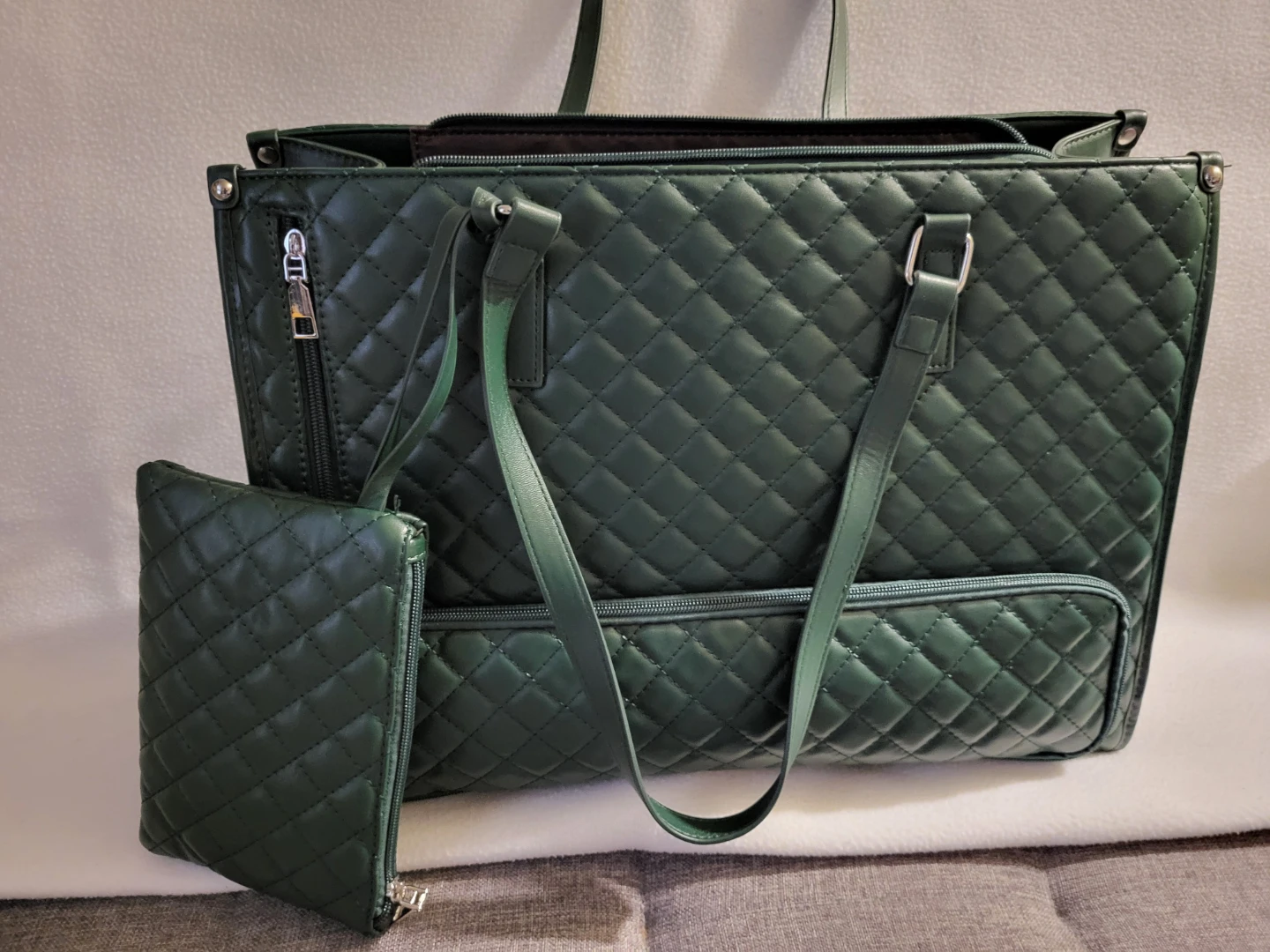 3-in-1 Quilted Work Tote Bag