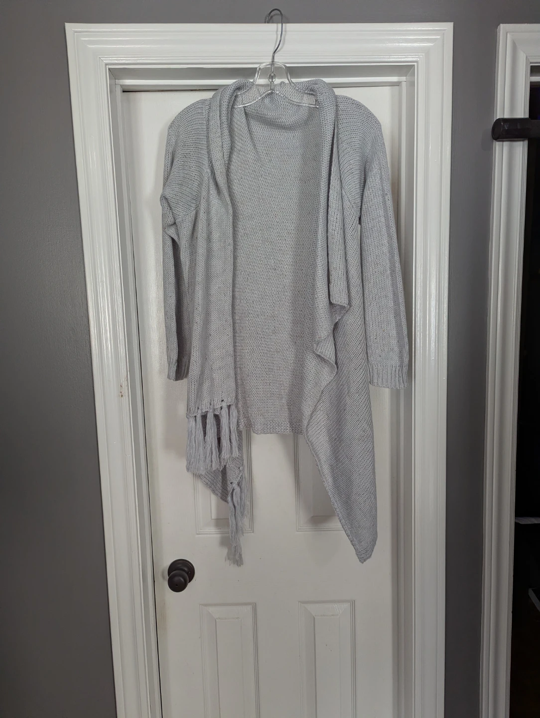 Light Grey Cardigan with Tassels